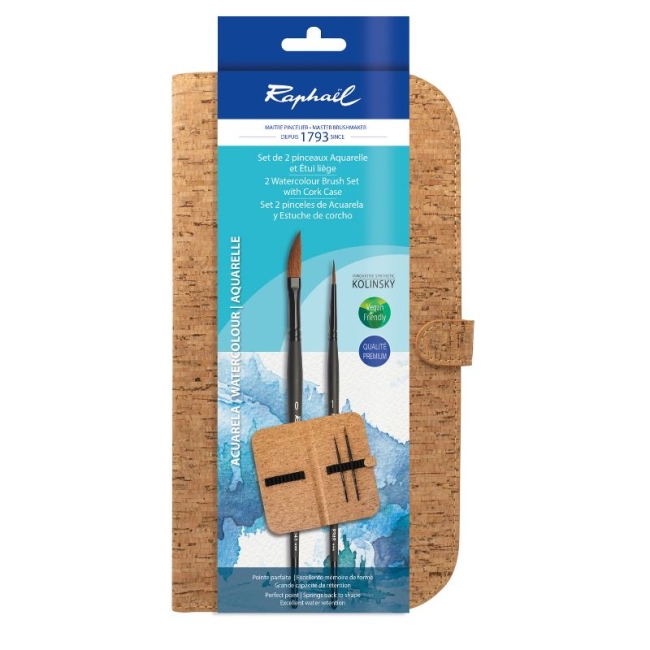 ETUI LIEGE rangement 20 Pinceau + 2 pinceaux STRADIVARIUS imit KOLINSKY